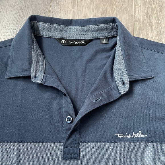 EUC Travis Mathew Spooky Season Golf Polo Two Tone Navy - Blue Night - Size S - Picture 3 of 11